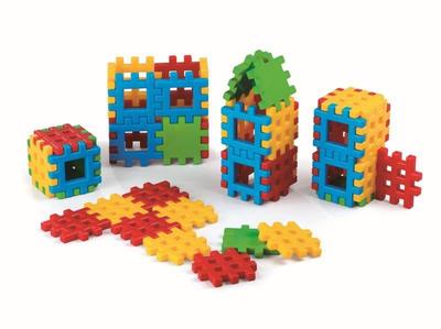 Marioinex Wafle Cube Educational Blocks 48 Pieces For a 2-Year-Old Supporting Motor Skills