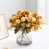 Autumn-Inspired Nordic Silk Rose Bouquet – Artificial Floral Decor for Home & Living Room