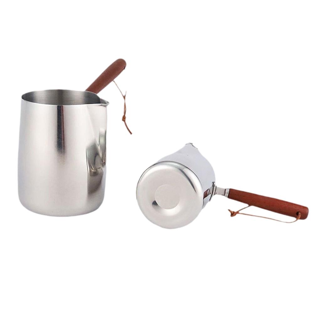 Stainless Steel Coffee Maker Delicate Designs Coffee Pots with Spouts and Wood Handle for Professional Easy Use