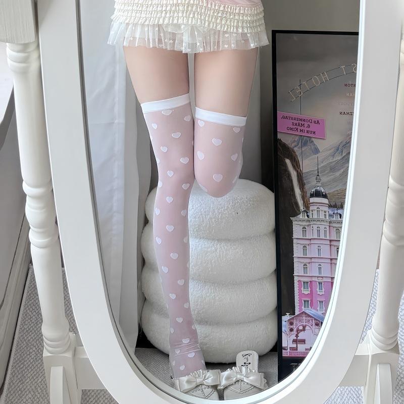 Summer Thin Stockings Transparent Knee Socks Women'S Breathable Versatile Stockings Black Silk Knee Socks Thin Jk Love