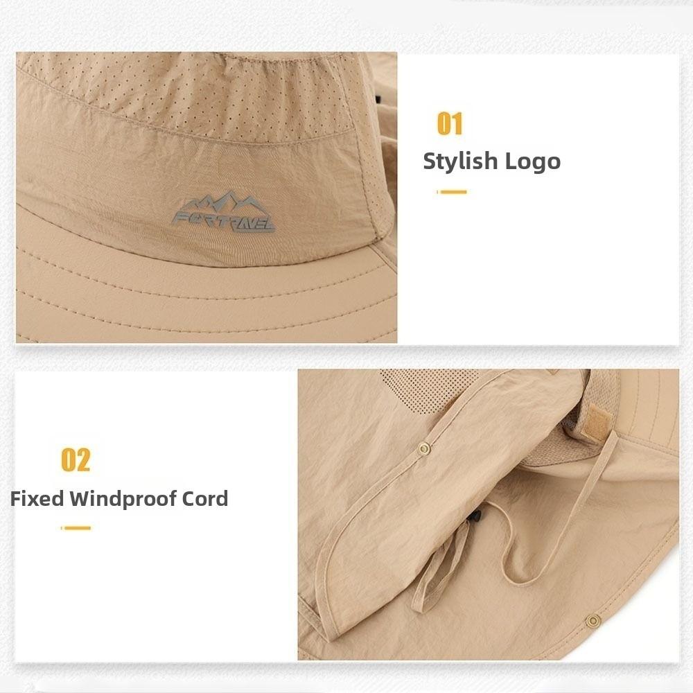 Removable Fisherman's Hat Sunscreen Face Mask Hat Fashion Male Sun Hats  Outdoor