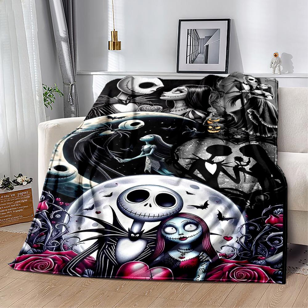 Christmas Nightmare Blanket Soft Warm Cozy Perfect for Livingroom Office Chair All-Season Use Playful Design Perfect Gift for Relatives and Friends
