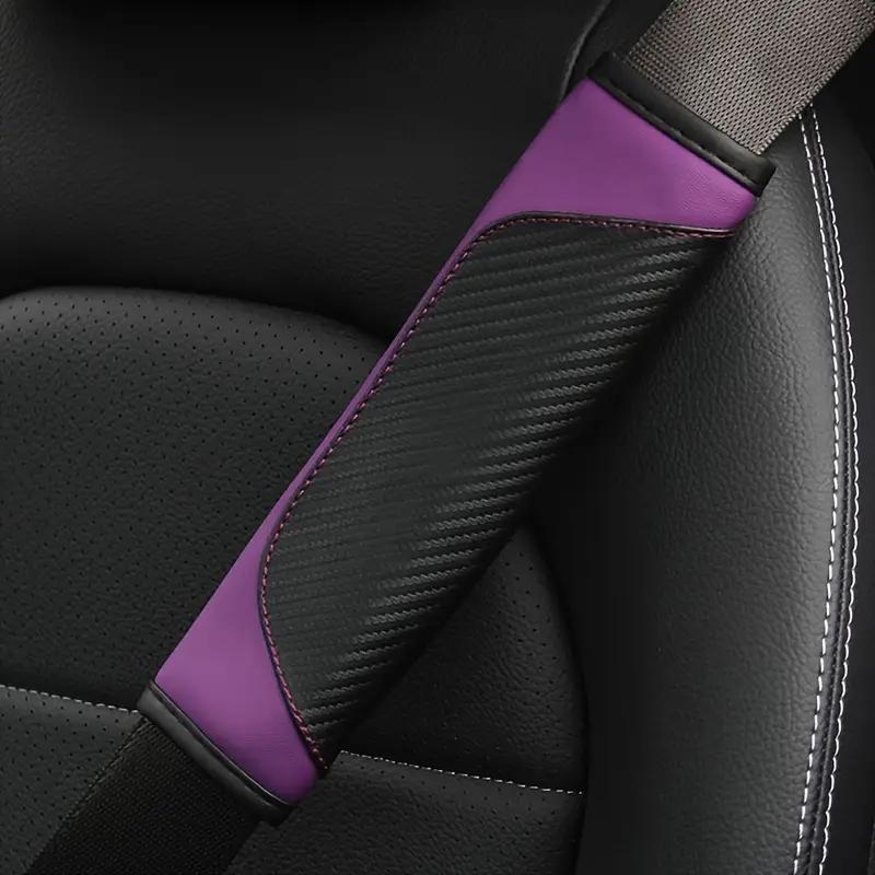 1 Piece of Car Shoulder Guard Leather Color Blocked Sports Car Carbon Fiber Patterned Seat Belt Shoulder Guard