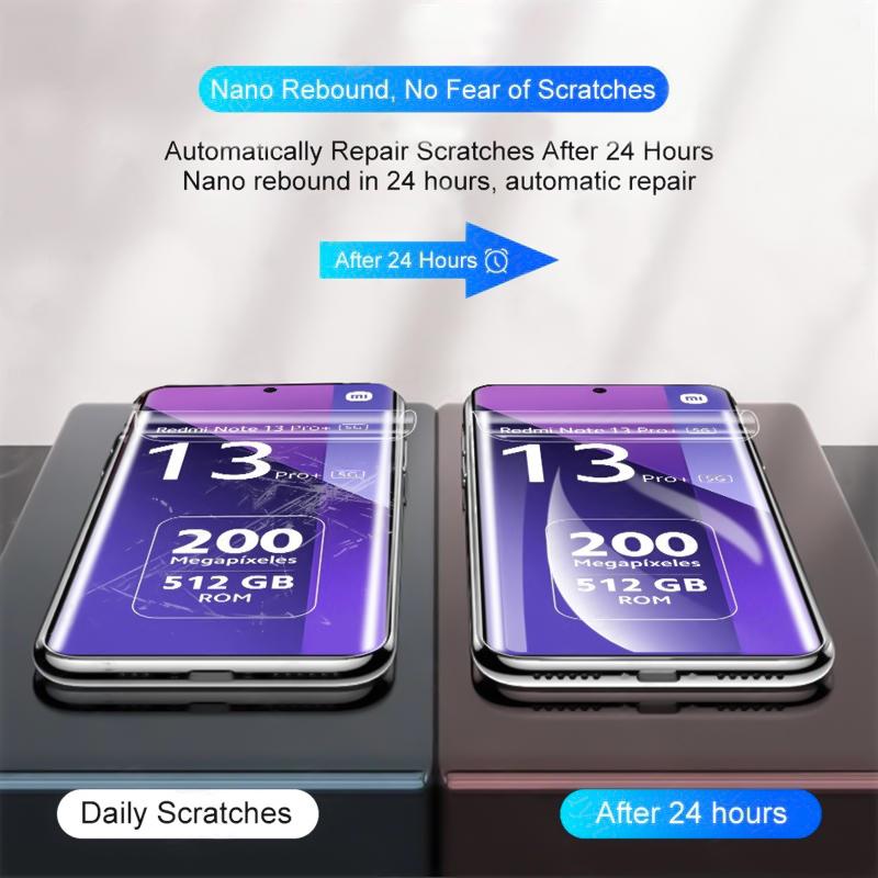 Película de hidrogel para xiaomi redmi note 13 14 12 11 10 9 8 7 pro plus, protetor de tela para redmi note 14s 12s 11s 10s, filme macio, 4 unidades