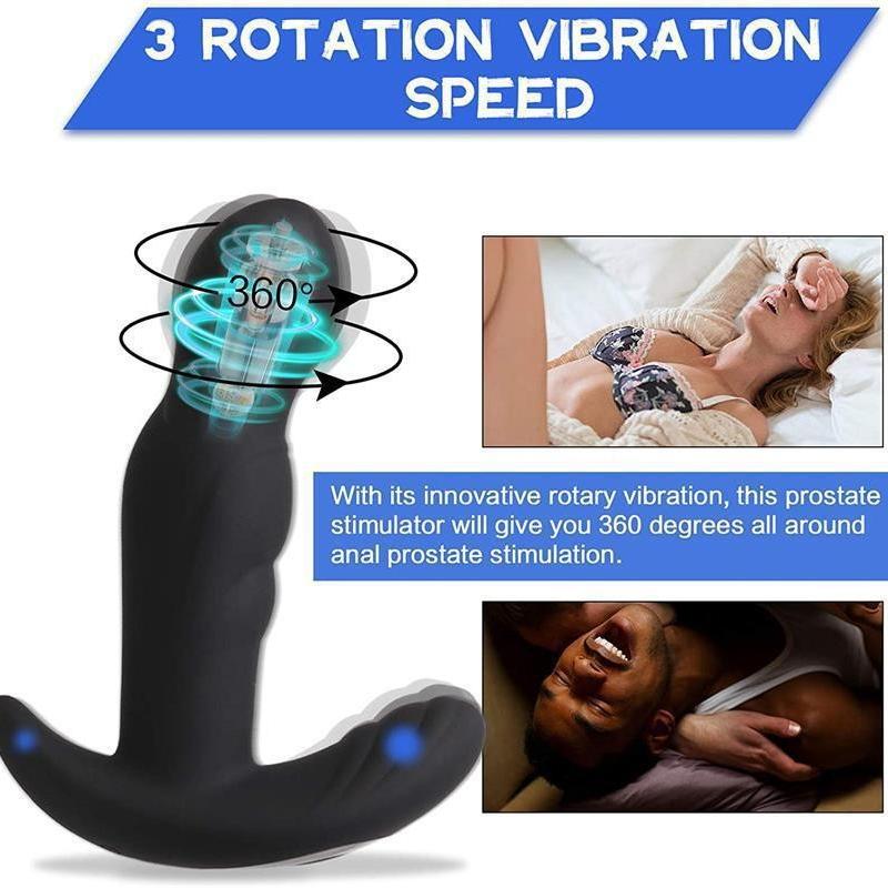 360° drehbarer Analvibrator, Prostata-Massagegerät, Anal-Butt-Plug, Anal-Sexspielzeug für Männer, Frauen und Paare