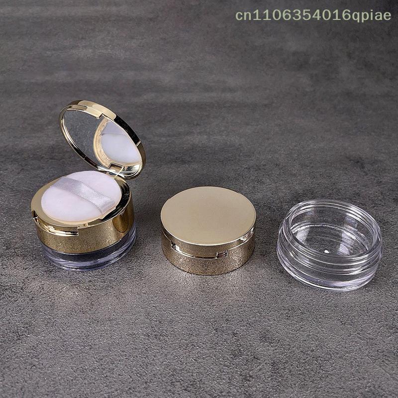 1 Pc 6g Portable Powder Box Empty Loose Powder Container With Sieve Mirror Cosmetic Sifter Loose Jar Travel Makeup Container