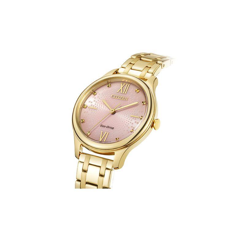 Citizen Eco-Drive Series Rose Gold Stainless Steel Watch With Pink Dial Women watches EM0503-75X