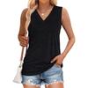 Women's V Neck Sleeveless Loose Fit Casual Solid Color Tank Top For Summer Daily Wear