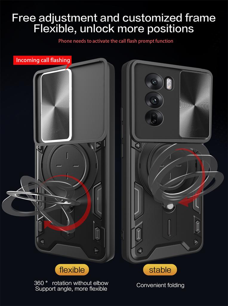 For Oppo Reno12pro 5G Case Car Magnetic Ring Holder Armor Phone Case for Oppo Reno12 Reno 12 Pro 5G Slide Camera Lens Back Cover