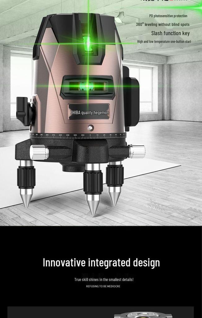 High-Precision Automatic Laser Level Tool with Green & Blue Light, 5-Line Infrared, Outdoor Use