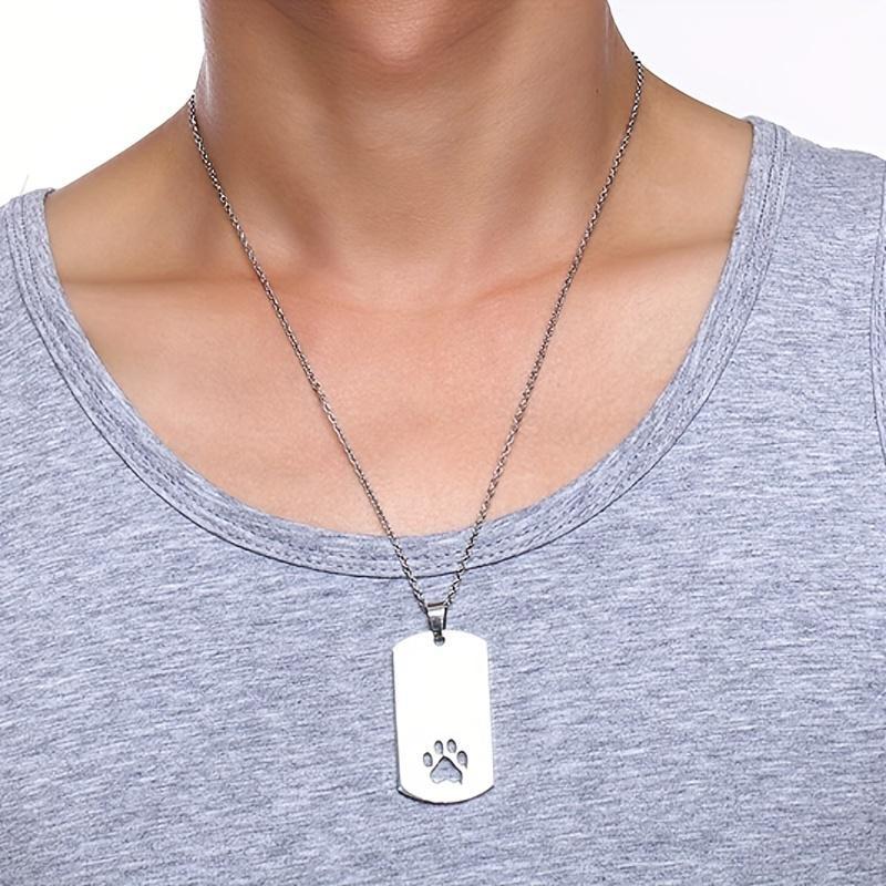 Klasyczny modny minimalistyczny naszyjnik z nadrukiem łapy psa, akcesorium na szyję