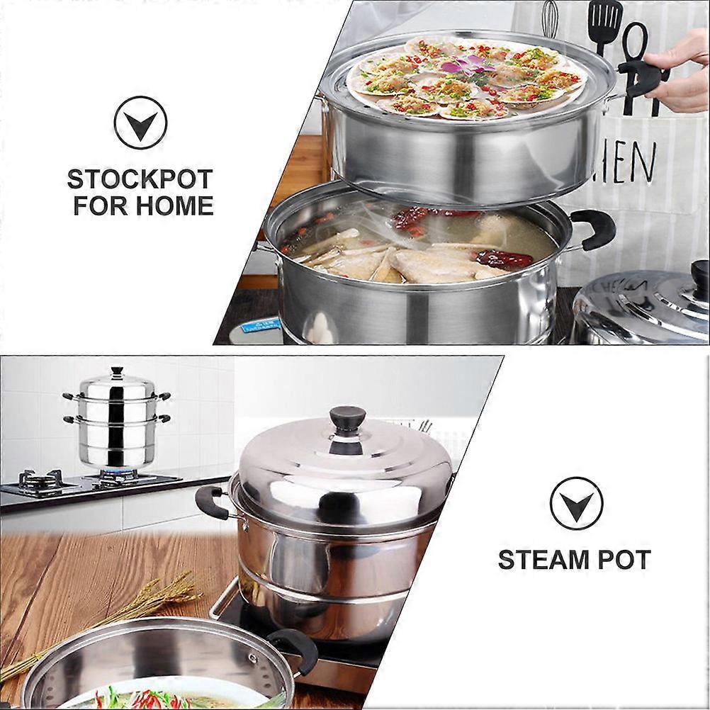 Steamer Pot Stainless Steel Multifunctional Steam Pot for Home 1Pcs