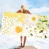 Lemon Floral Print Beach Towel Extra Large Quick Dry Sand Resistant Microfiber Yellow Towel for Adults Vacation Pool Swim