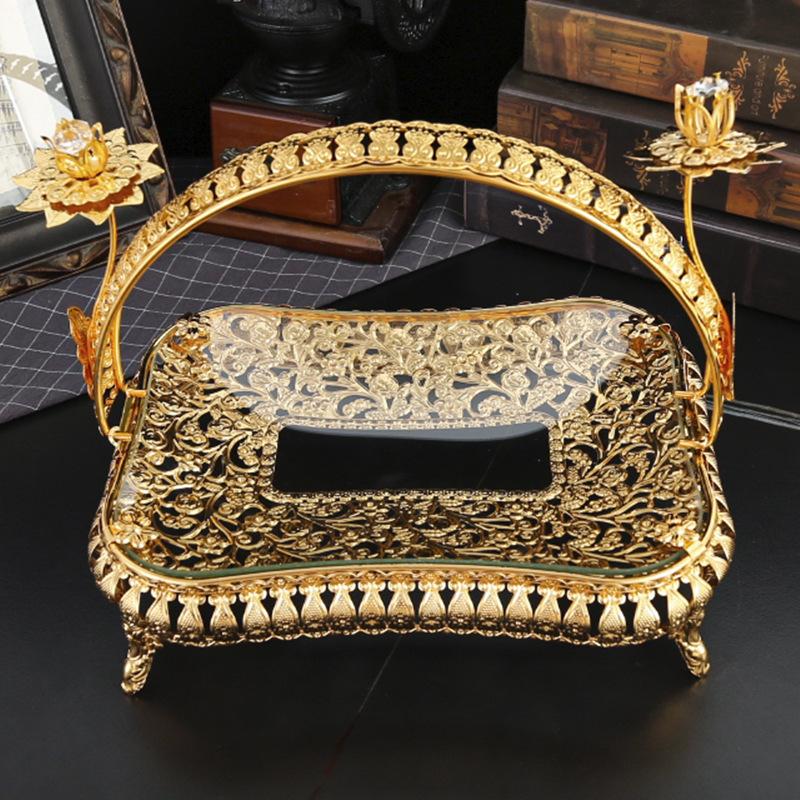 Schmiedeeisen Glas Obstschale Trockenfruchtschale Einfach und kreativ Wohnzimmer Haus Teetisch Speiseschale Dekoration