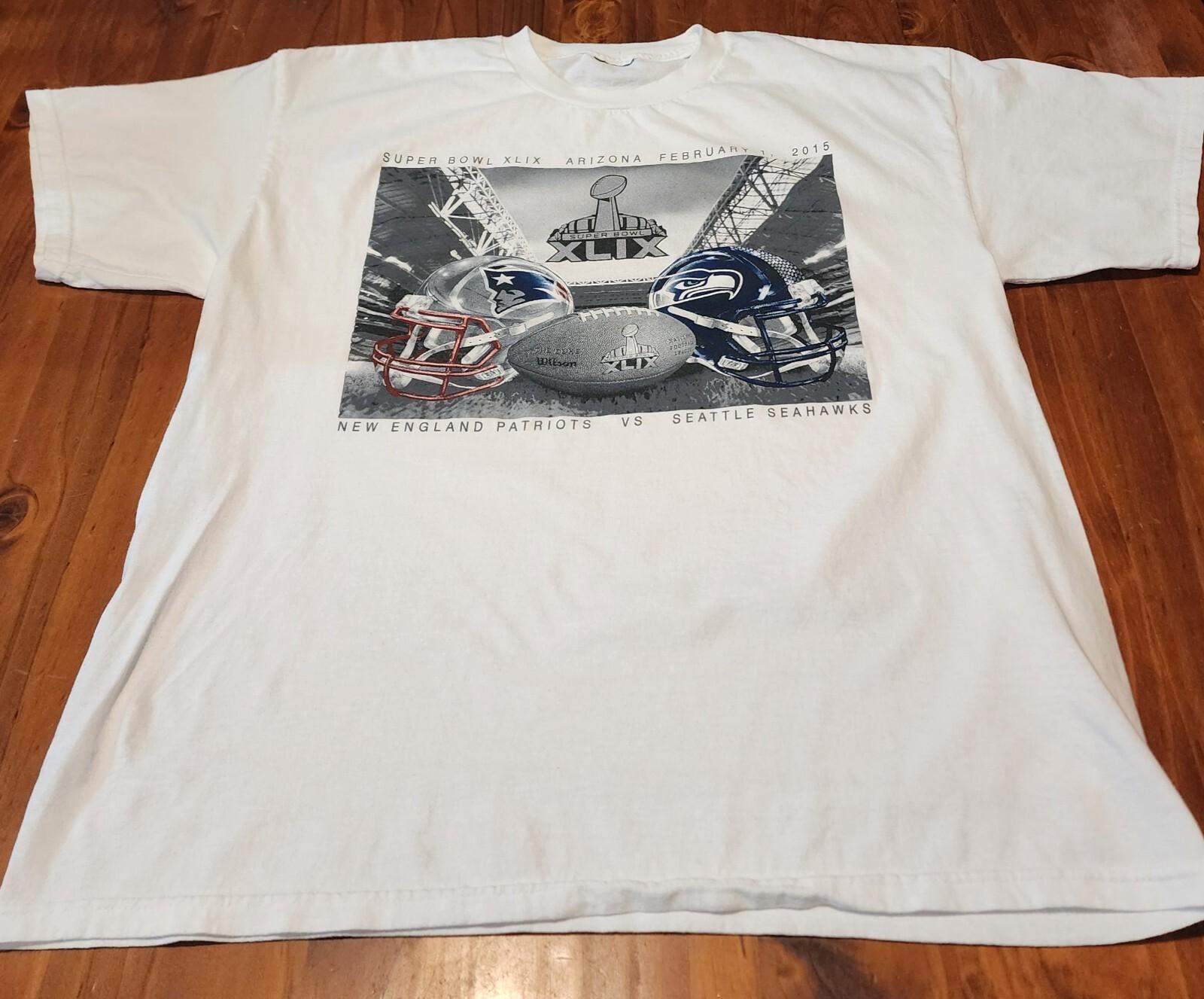Super Bowl 49 Tee Large Patriots Seahawks Brady Wilson Nfl Football Sports Unisex T-Shirt XXL