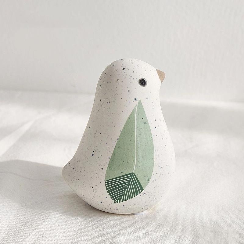 Nordic Ceramic Bird Figurine – Minimalist Living Room Decor Ornament