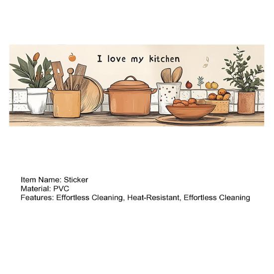 Kitchen Oil Resistant Sticker, Waterproof Wallpaper for Stove And Range Hood, Easy Peel And Stick Self Adhesive PVC Film