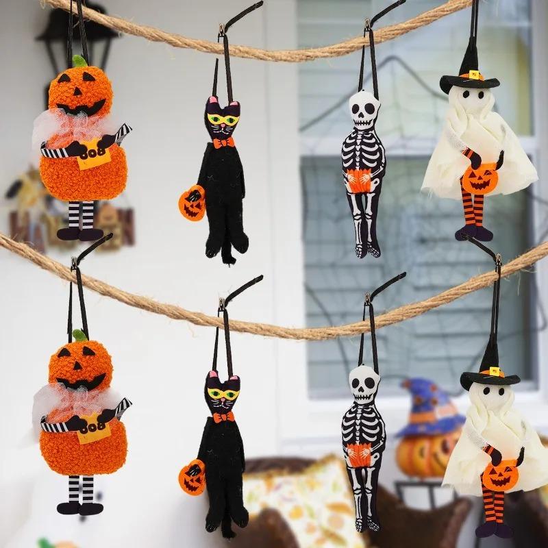 10/1PCS Halloween Decorations Doll Bar Decor Pumpkin Ghost Pendant Scary Halloween Kids Gift Halloween Party Decoration for Home
