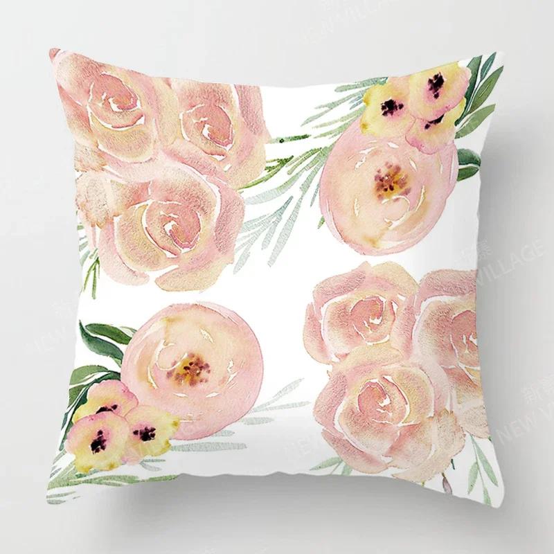 Nordic Fall Home Decor Autumn Throw Pillow Case Sofa Cushion Cover Modern 45X45Cm 45*45 50X50Cm 60X60 40X40Cm Plant Green Leaf
