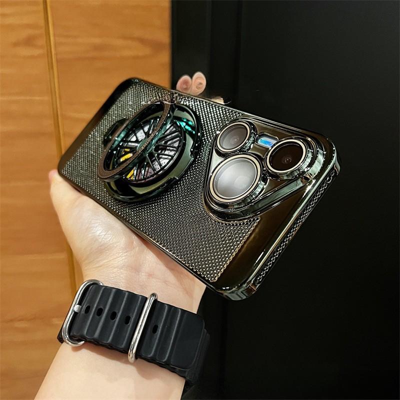 

Electroplated Breathable Heat Dissipation Case, Suitable for Huawei P70PRO Phone Case, Magnetic Gyroscope Stand, Mate60Pro Hard Case Honor 90 зелёный