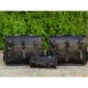 Bull Leather Motorcycle Side Pouch Saddle Panniers Bag Pouch 3 Bags