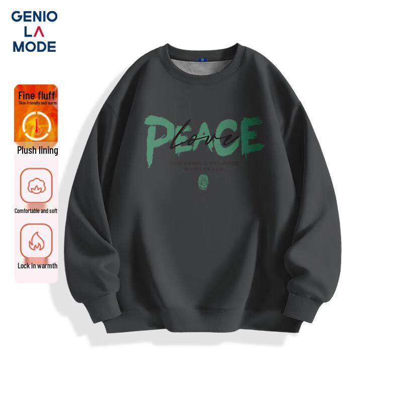 GENIOLAMODE Men's Fleece Lined Crewneck Sweatshirt