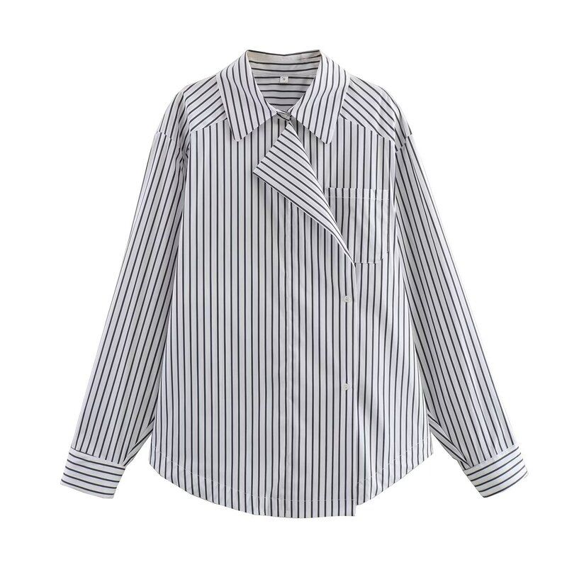 Fashion Special-Interest Shirt Collar Cotton Stripes Multicolor Suit