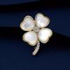 The Heart-shaped Four-leaf Clover Brooch Exudes A Feminine Charm with A Small Fragrance and A Unique Design Sense