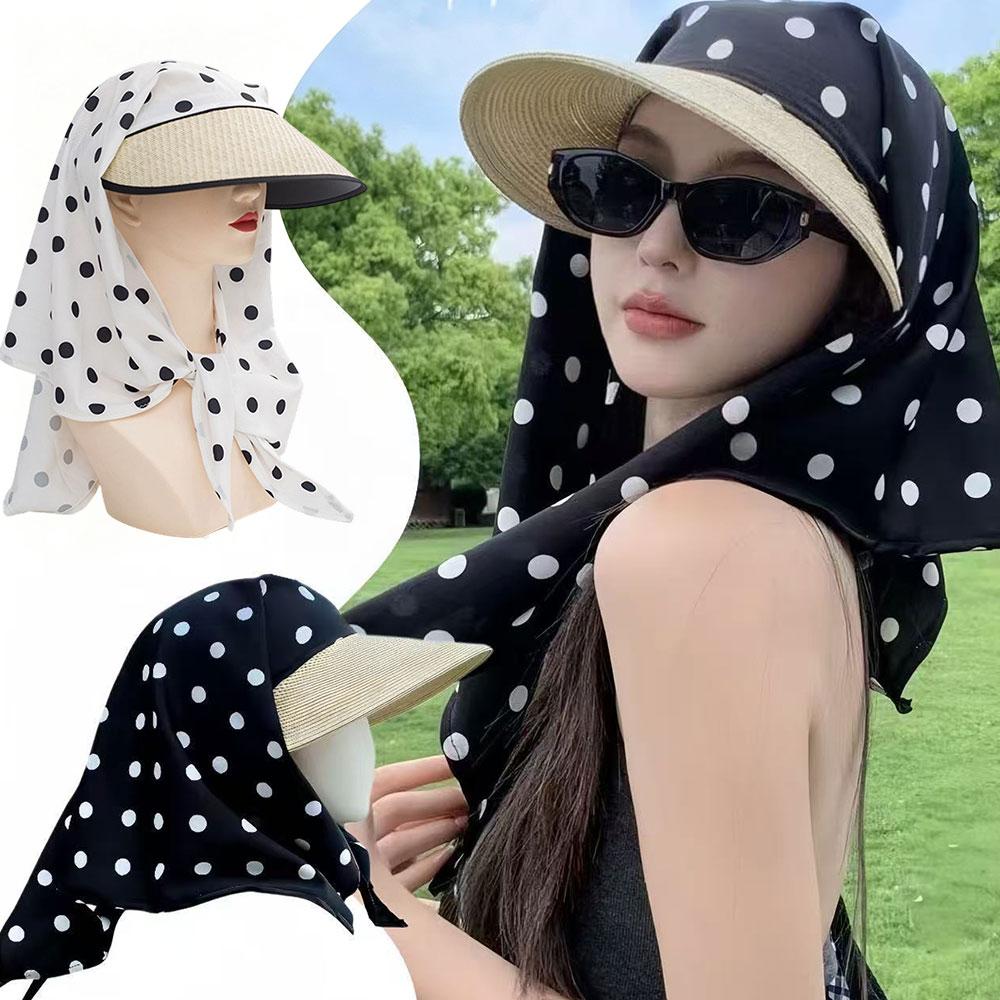 Korean Style Headscarf Hat Outdoor Camping Style Sun Protection Hat Y2K Hip-Hop Scarf Hat Wide Brim Uv Protection Baseball Cap