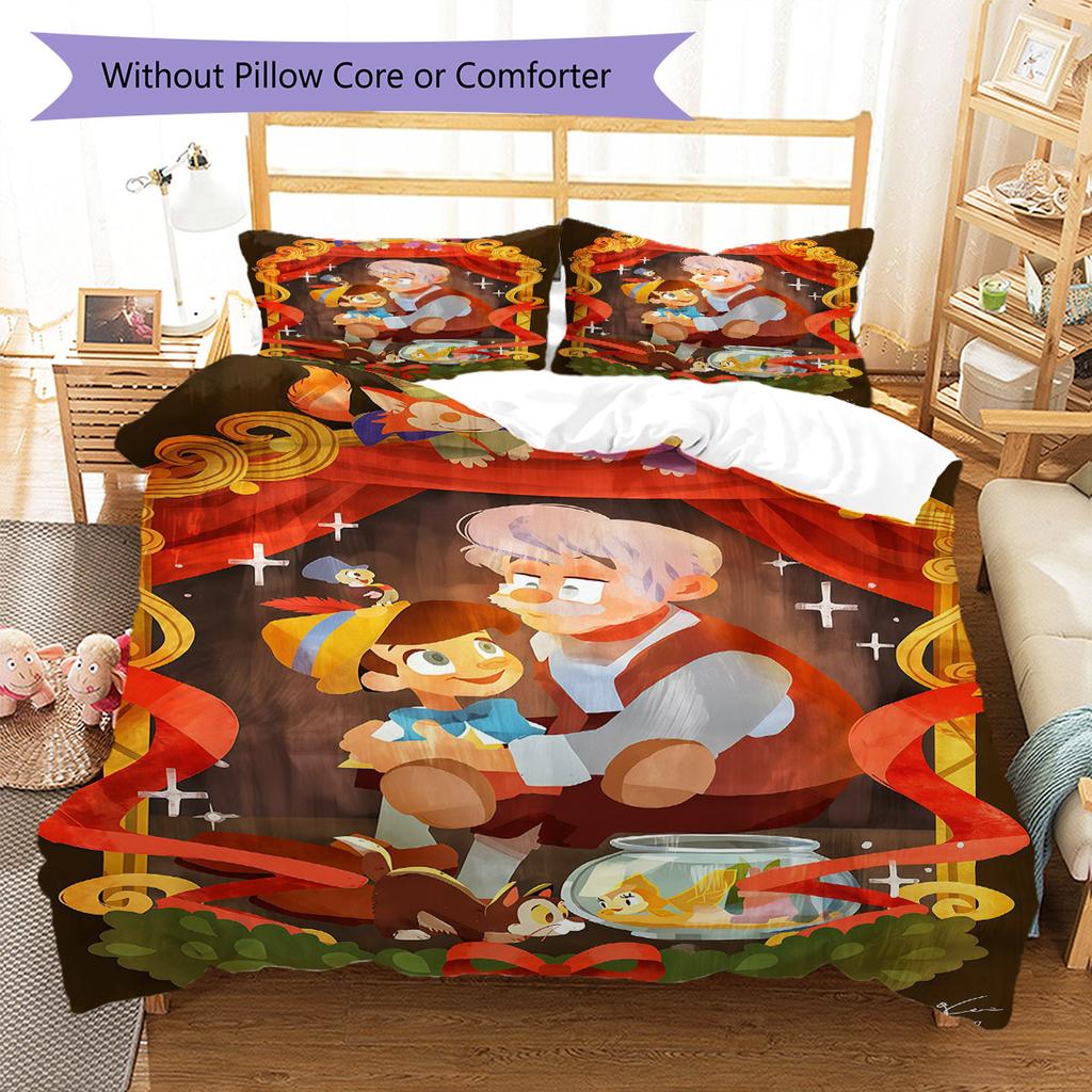 Pinocchio Spirit Beddengoed Dekbedset Dekbedovertrek Kussensloop Huisdecoratie Verjaardagscadeau (1 dekbedovertrek + 2 kussenslopen, zonder binnenkussen)