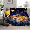 Cartoon Bulldog Stars  Blanket Flannel Blanket Throw Blanket Sofa Cover Blanket Soft Premium Blanket Picnic Blanket Tv Blanket Gifts