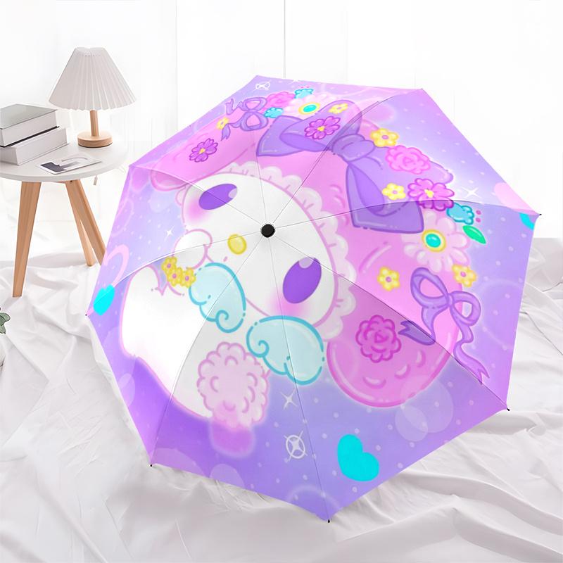 

1pc My Melody Automatic Folding Umbrella - Portable 3-Fold Design with 8-Bone Iron Frame, Perfect for Outdoor Use, Festive Gifts, Travel, Daily Use, S