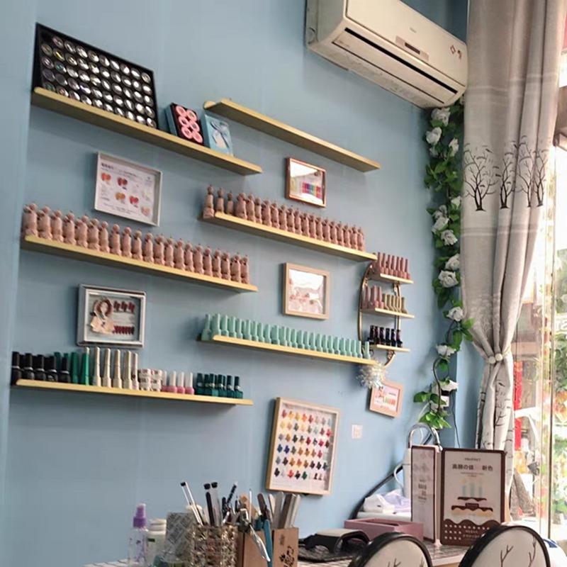 Floating Wall Shelf Iron Shelves Organizers Storage Holders Large Shelving Nail Polish Display Stand Manicure Home Supplies