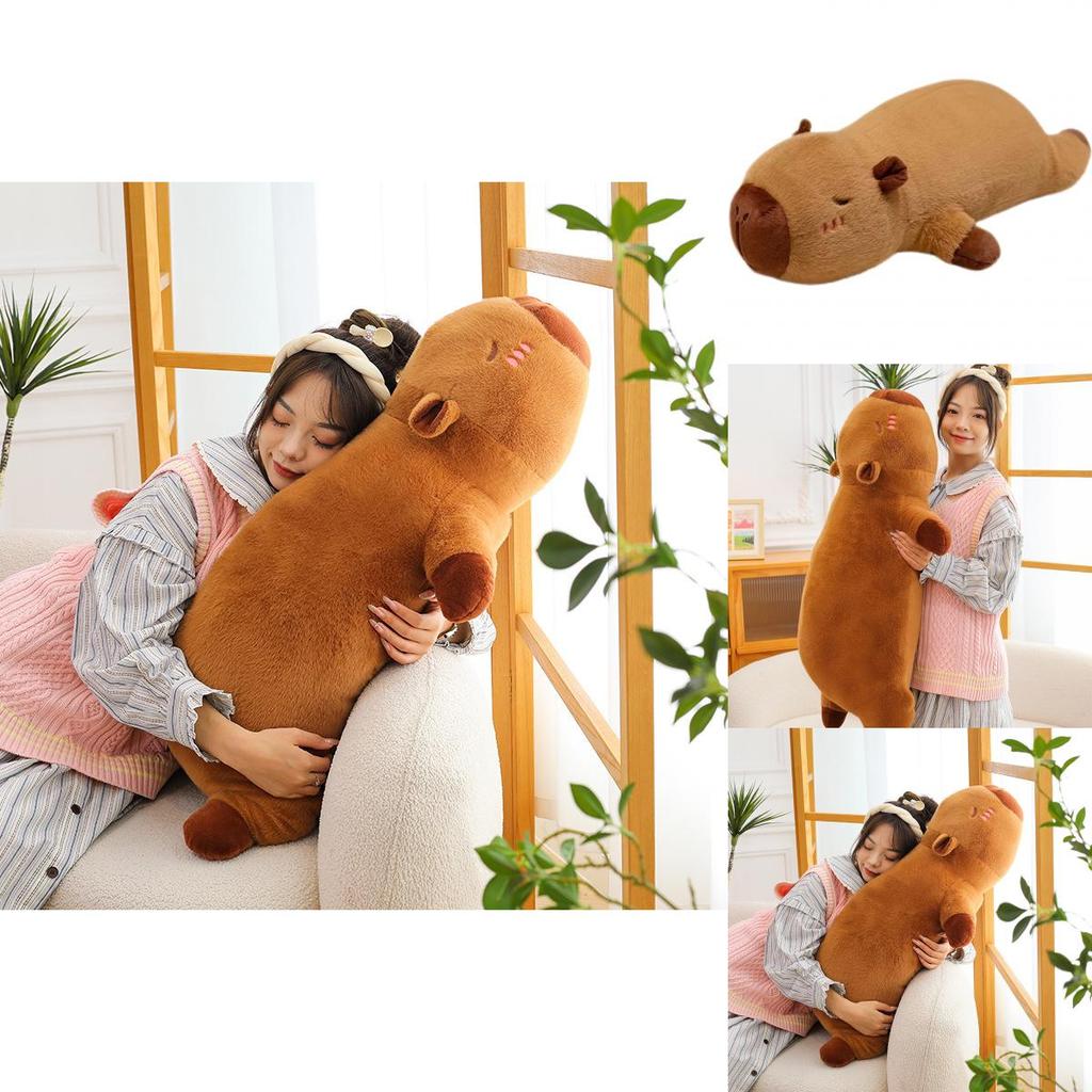 Soft Short Plush Capybara Cuddle Pillow Ideal For Sleepovers And Bedroom Decor 50cm And 90cm Sizes