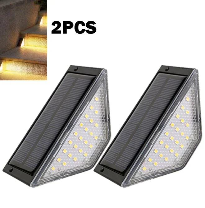 1/2/4PCS Solar Deck Lights Outdoor Step Fence Lights Waterproof Solar Lamp for Railing Stairs Pathway Garden Light Decoration