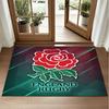 England Rugby Design Crystal Velvet Rug Soft Decorative Mat for Bedroom Entrance