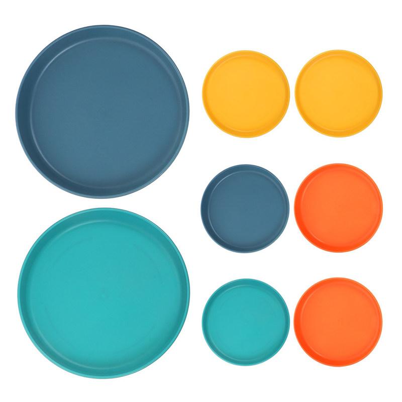 8Pcs Shallow Cat Bowls for Kittens Short Legged Cats Whisker Friendly Flat Plates for Wet Food Plastic Pet Feeding Dishes