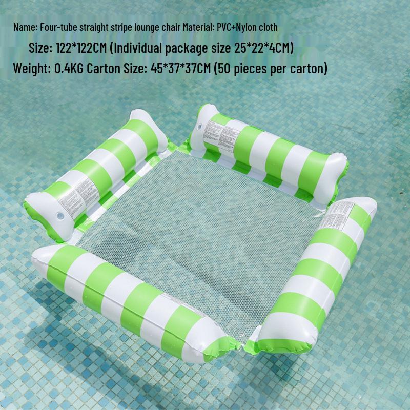 Inflatable Hammock Floating Chair with Backrest - Foldable Summer Pool Party Lounger.