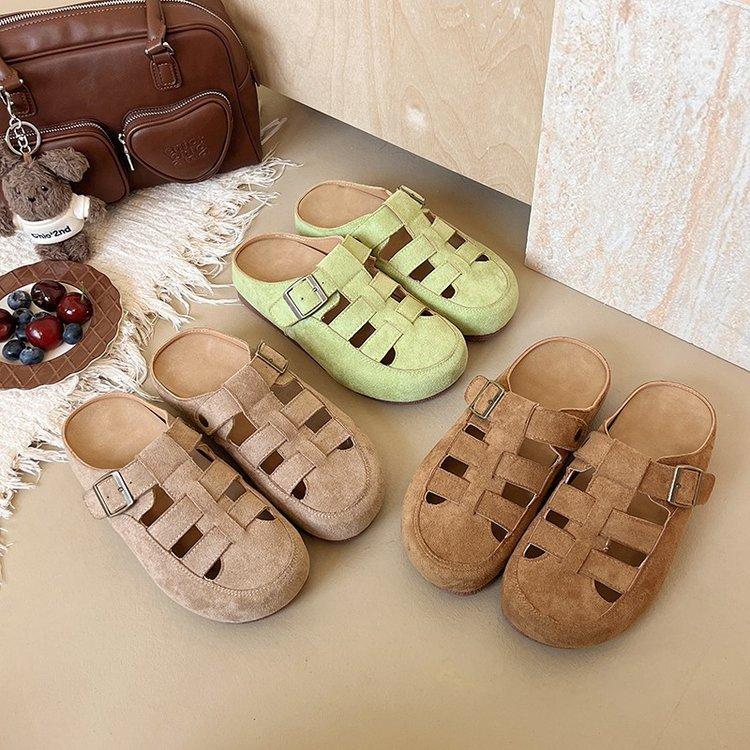 Rome Clear Sky~ Summer Thick-soled Baotou Boken Cool Slippers Women's 2025 Dopamine New Hollow Roman Sandals