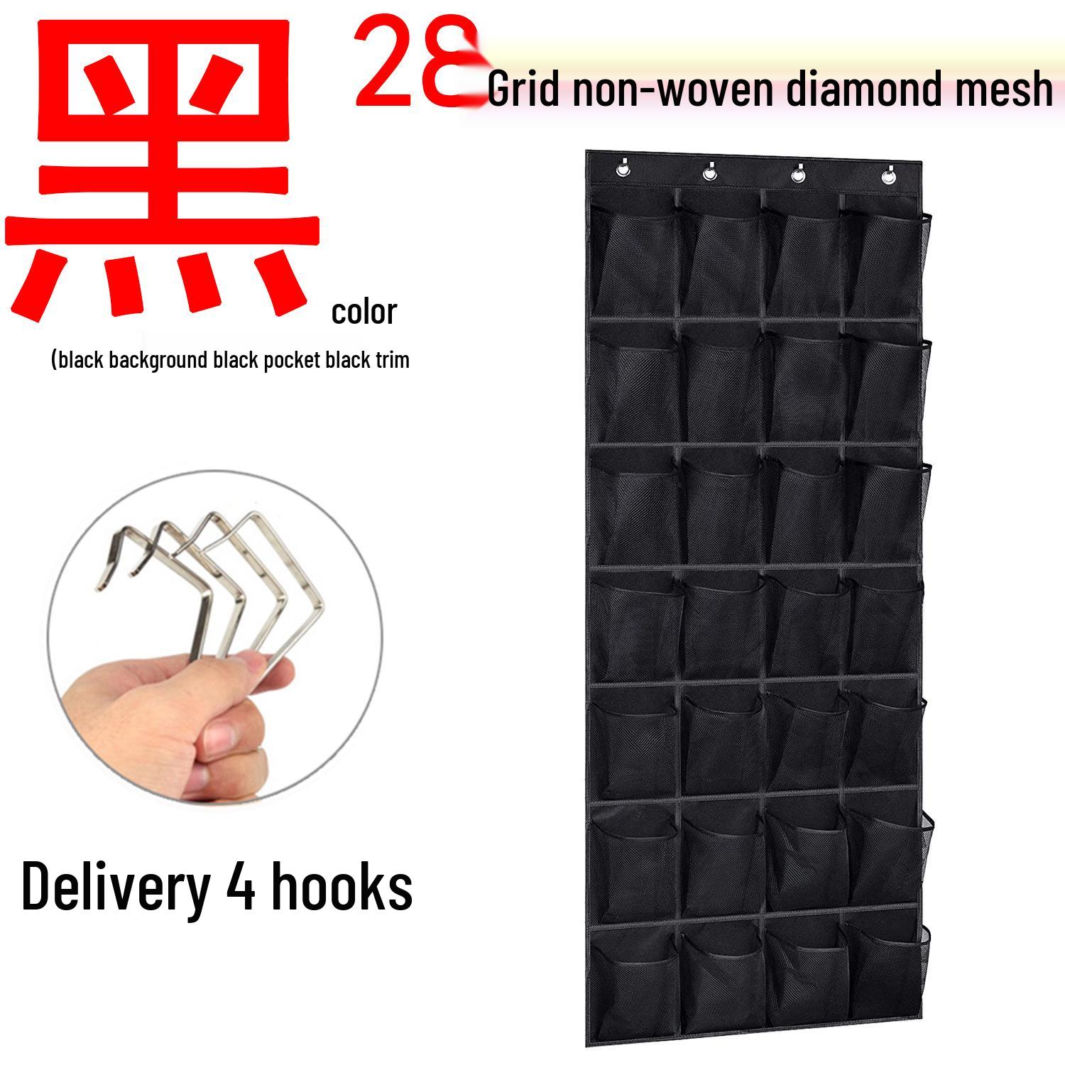 

New 28-Pocket Non-Woven Multi-Layer Over-Door Hanging Storage Bag for Hats, Shoes, and Boots