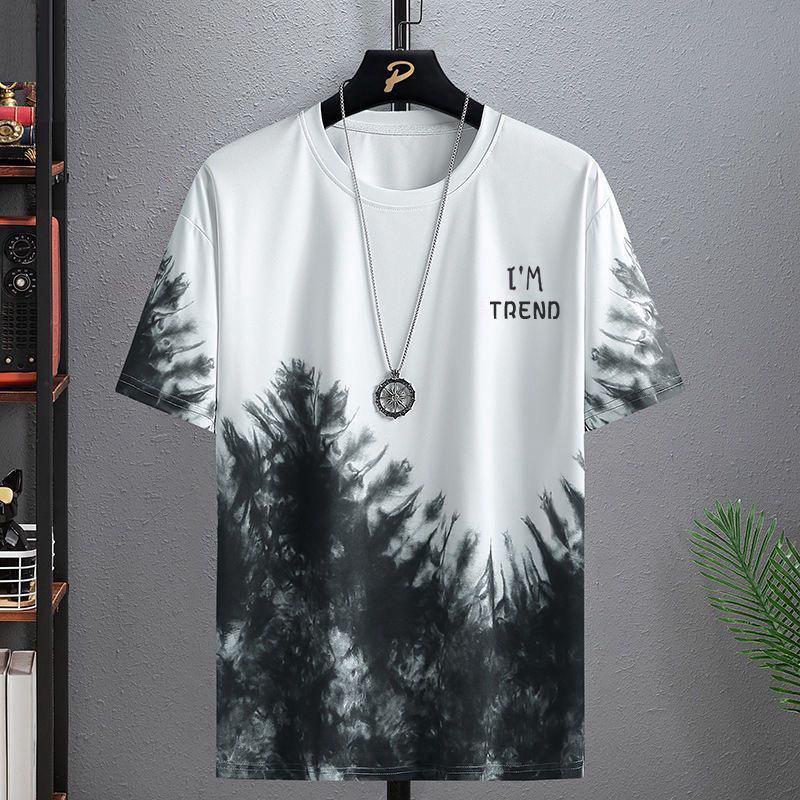 Men's Summer Quick-Dry Ice Silk Short-Sleeve T-Shirt and Shorts Set - Trendy, Loose Casual Sportswear.