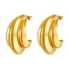 Direct supply geometric stainless steel earrings, women's trend high-end retro earrings, versatile plated 18K earrings