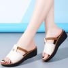 Mom slippers 2025 new summer wedge heel cool slippers women's wear middle-aged non-slip soft sole comfortable and lightweight women's shoes