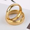 New Fashion Simple Smooth Stainless Steel Ring for Women and Men Classic Gold Color Couple Rings Wedding Engagement Jewelry