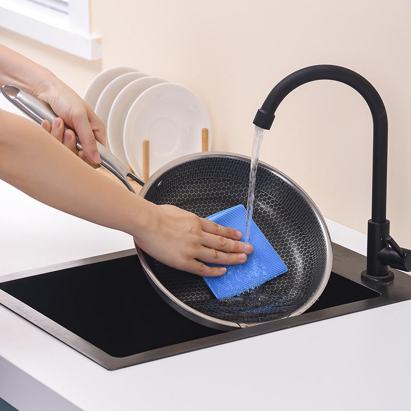 Aisenka Thickened Silicone Dishwashing Brush & Scouring Pad