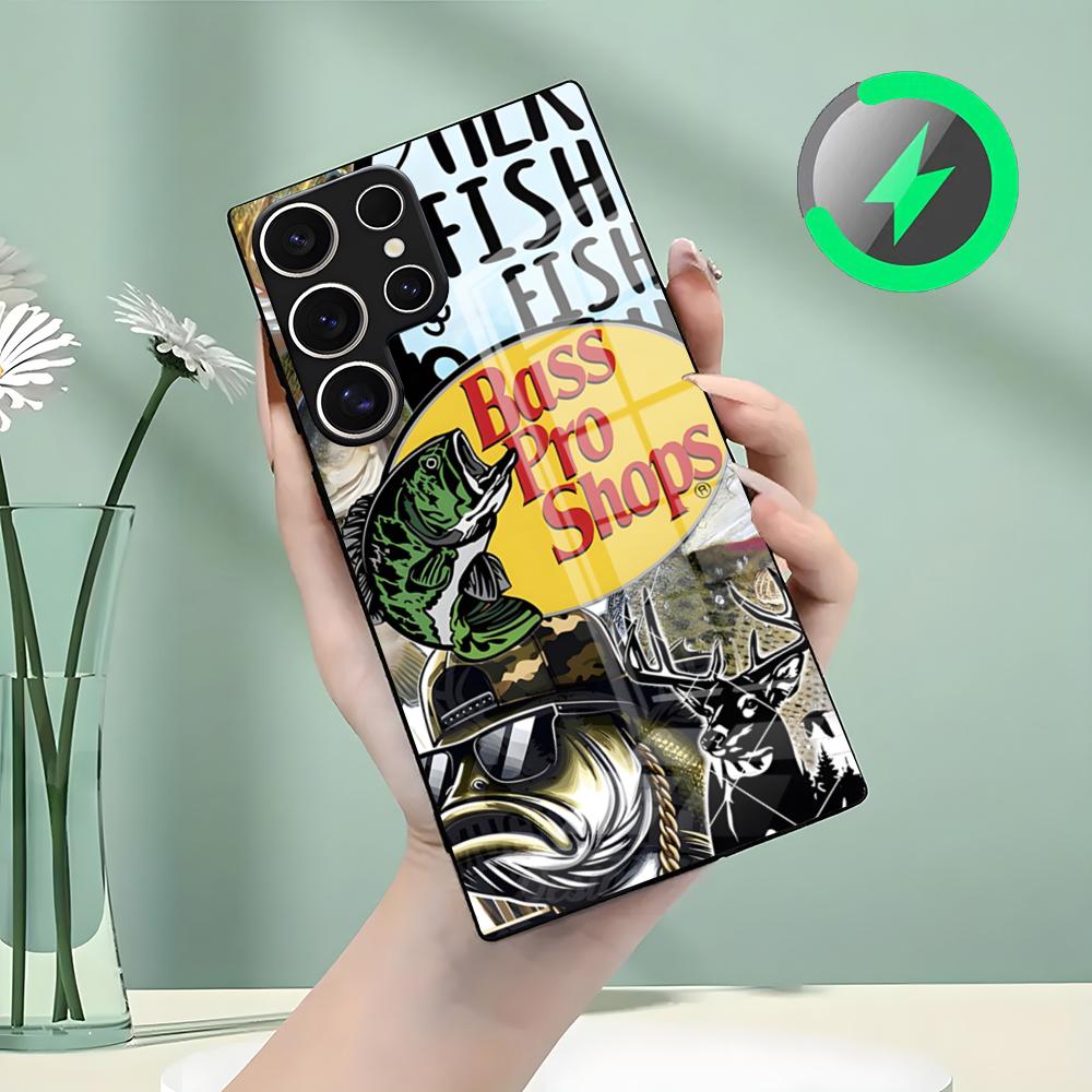 B-bass-P-pro-s-shops Phone Case For Samsung S26 S25 S24 S23 S22 S21 S20 Edge Ultra Plus FE For Magsafe Glass Case