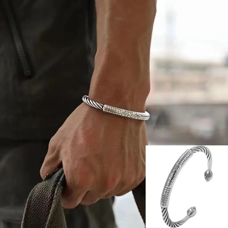 Fashionable Wings Feather Adjustable Cuff Bracelet for Men Trendy Open Design Lucky Jewelry Gift