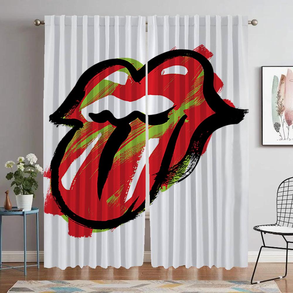 The Rollings Stones Shades Anti-mosquito Curtains for Living Room Window Curtain Halloween Decoration Tulle for Bedroom Kitchen