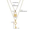 Trendy Korean-Style Stainless Steel Double-Layer Stackable Key Necklace - Creative Festival Gift