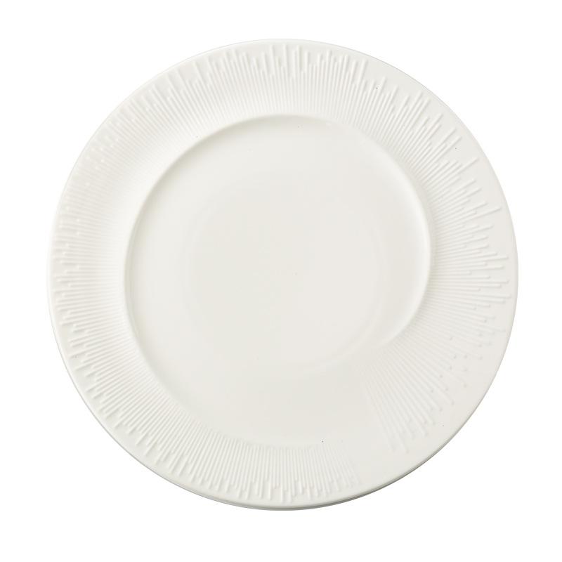 Solid Color Steak Plate Round Flat Plate Nordic Cake Tray Home Dish Plate Restaurant Light Luxury Plating Tableware